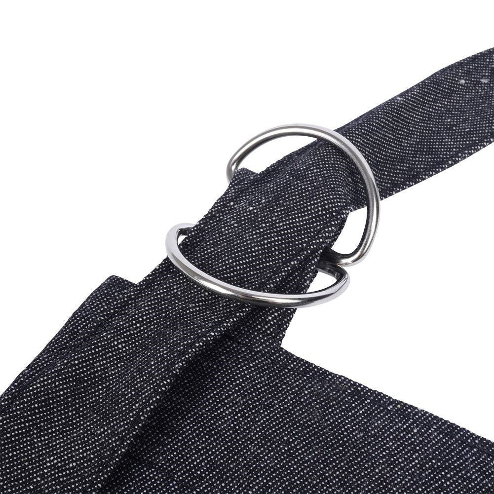 Black cotton denim apron for cooking and grilling