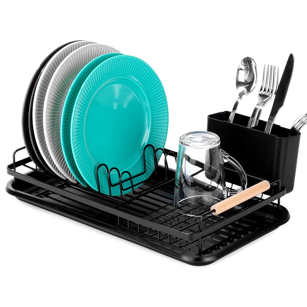 Black dish rack RADKA 43x23.5x9.5 cm