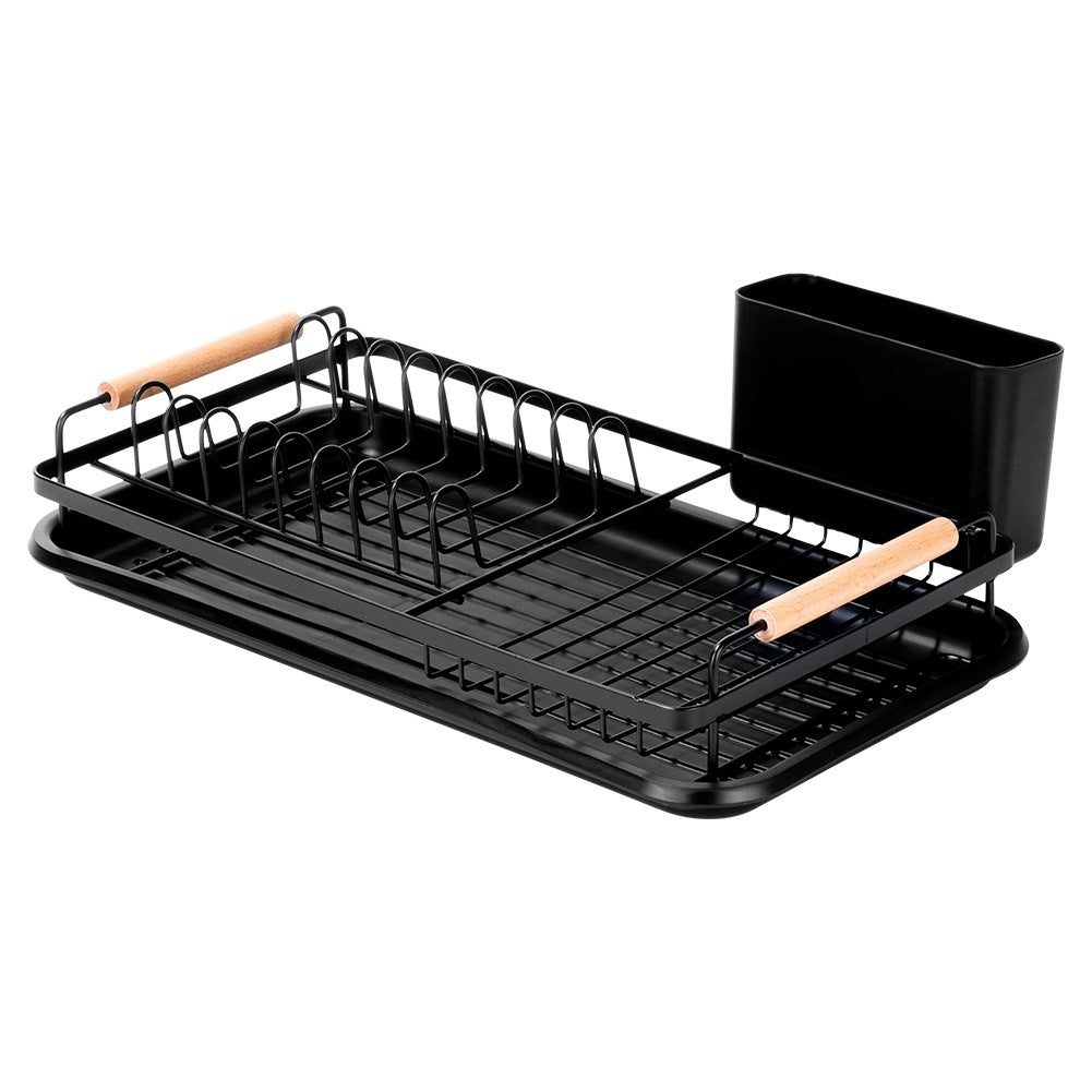 Black dish rack RADKA 43x23.5x9.5 cm