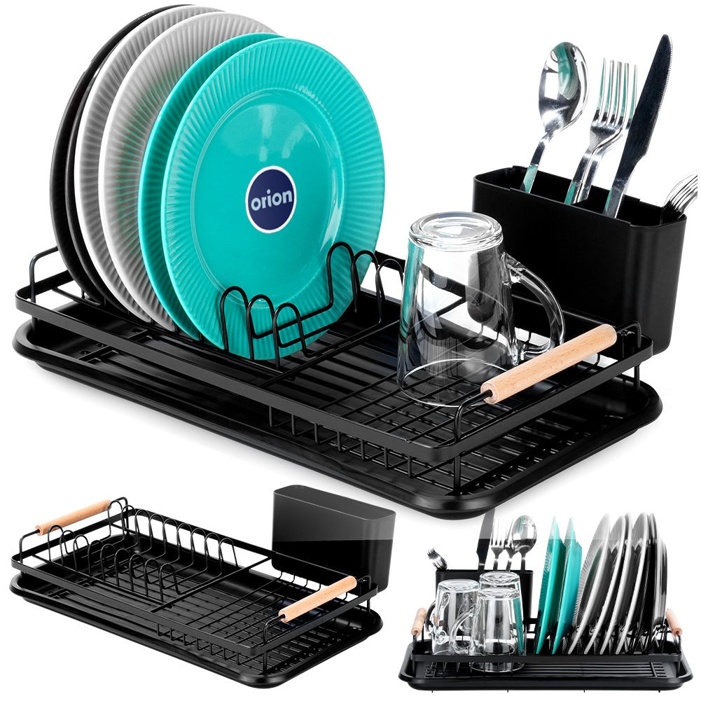 Black dish rack RADKA 43x23.5x9.5 cm