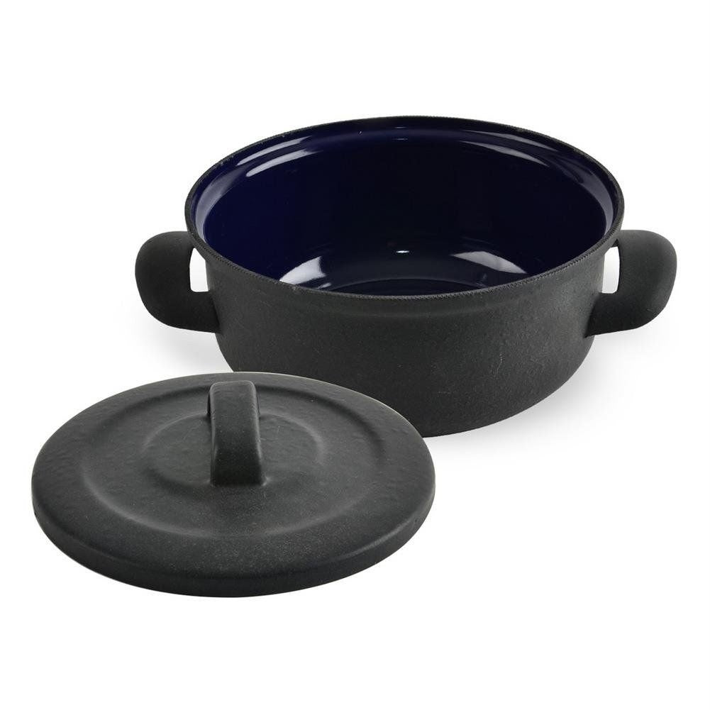 Black enameled steel pot for all stoves and ovens