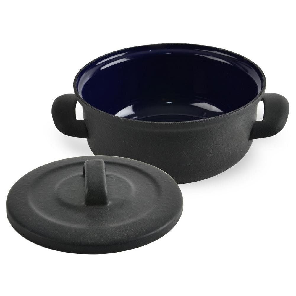Black enameled steel pot for all stoves and ovens