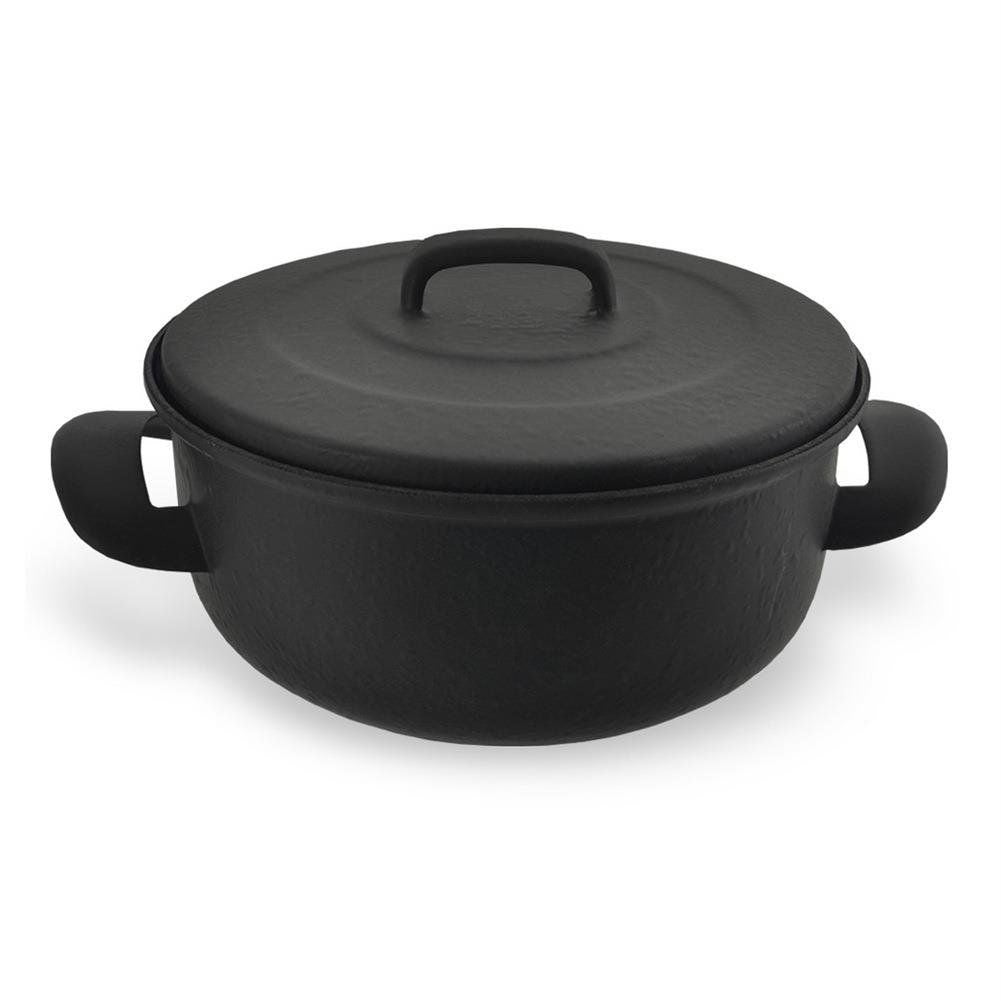 Black enameled steel pot for all stoves and ovens