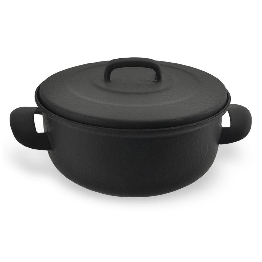 Black enamelled steel pan for all stoves and ovens