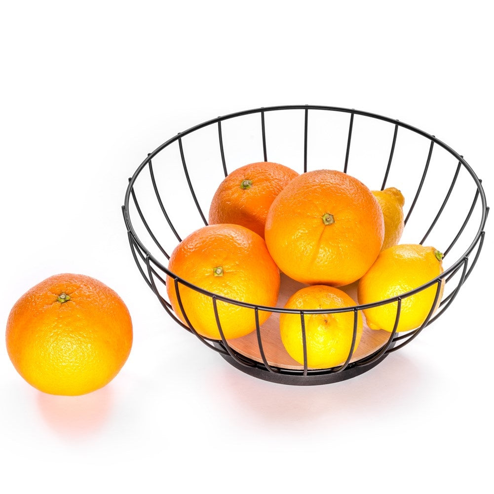 Black fruit and vegetable basket in durable metal, LOFT style