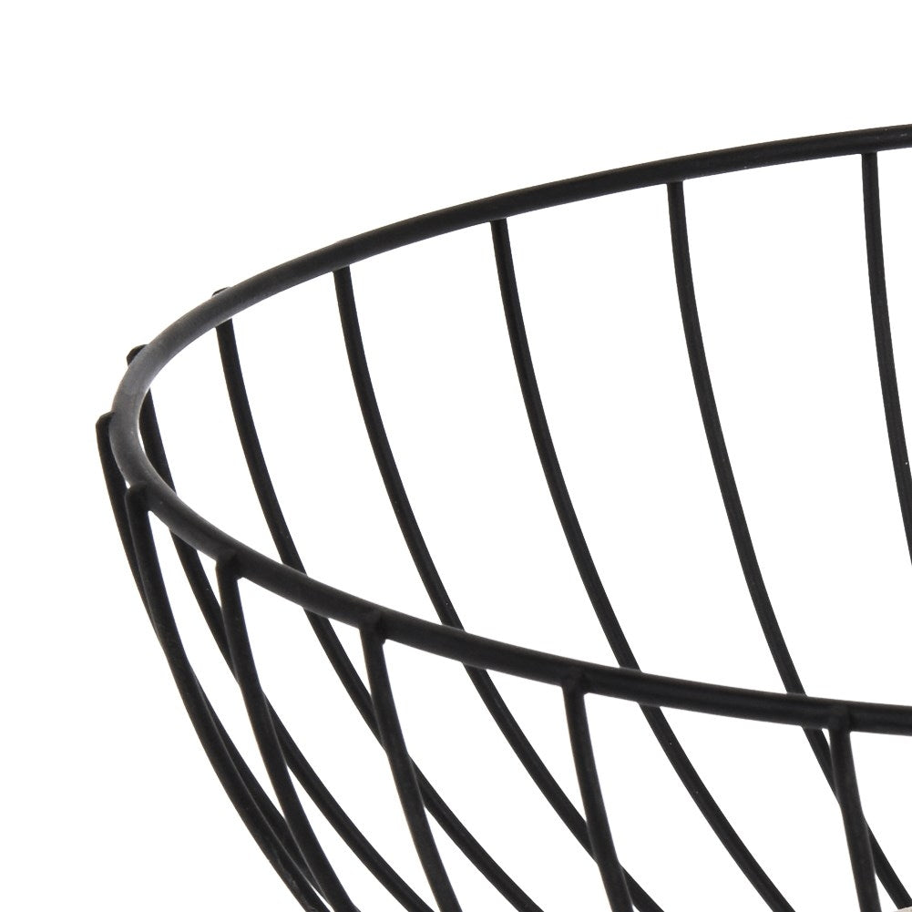 Black fruit and vegetable basket in durable metal, LOFT style