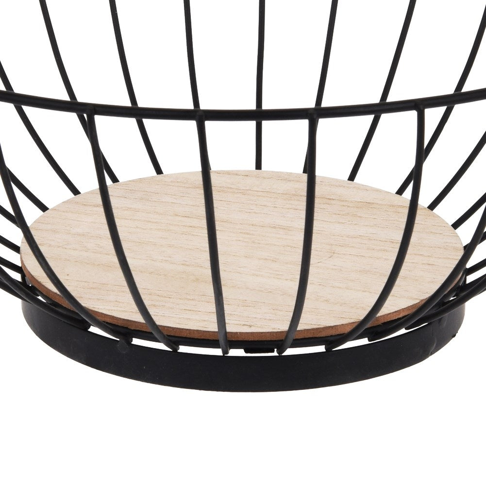 Black fruit and vegetable basket in durable metal, LOFT style