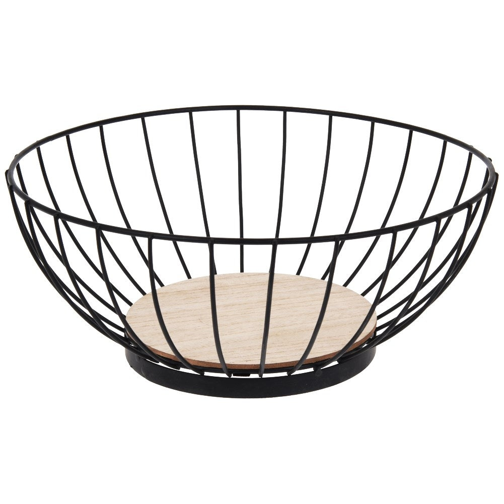 Black fruit and vegetable basket in durable metal, LOFT style
