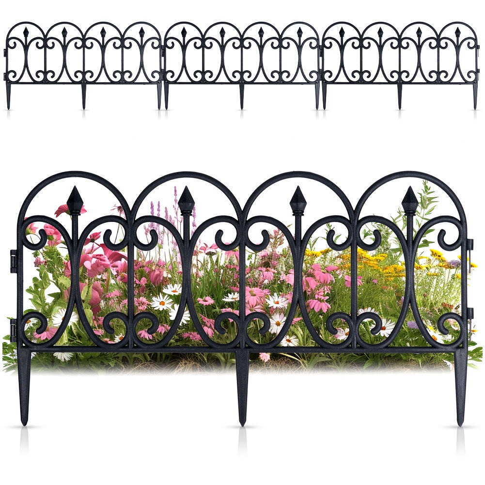 Black garden fence 60x33 cm 4 pcs.