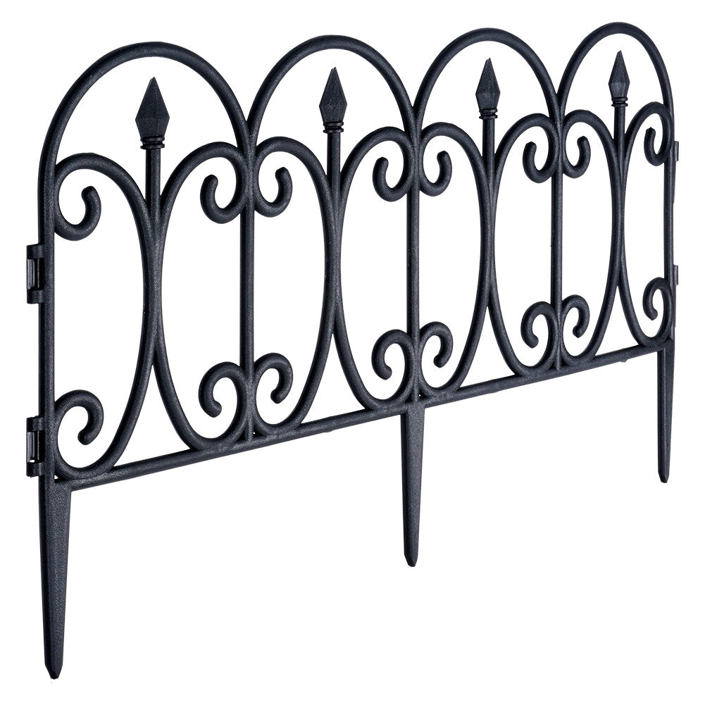 Black garden fence 60x33 cm 4 pcs.