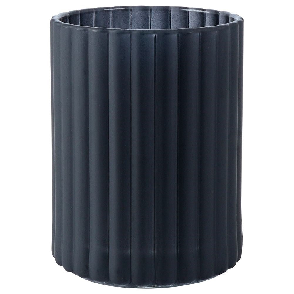 Black glass bath set: soap container, soap dish and toothbrush cup