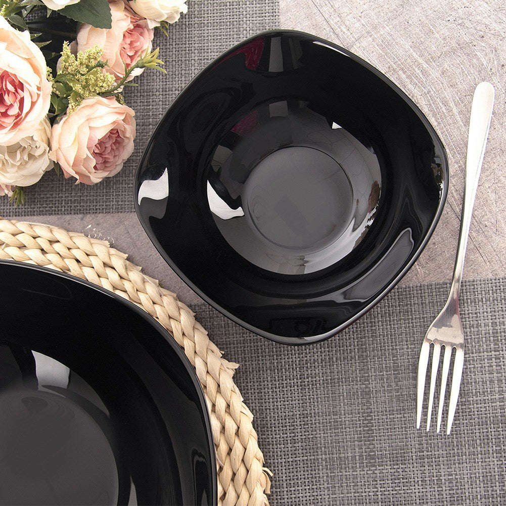 Black glass bowl LUNA 15 cm, 450 ml