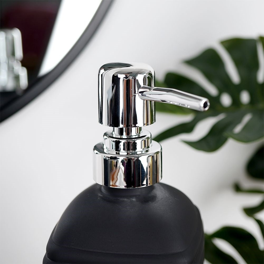 Black glass soap pump for kitchen and bathroom