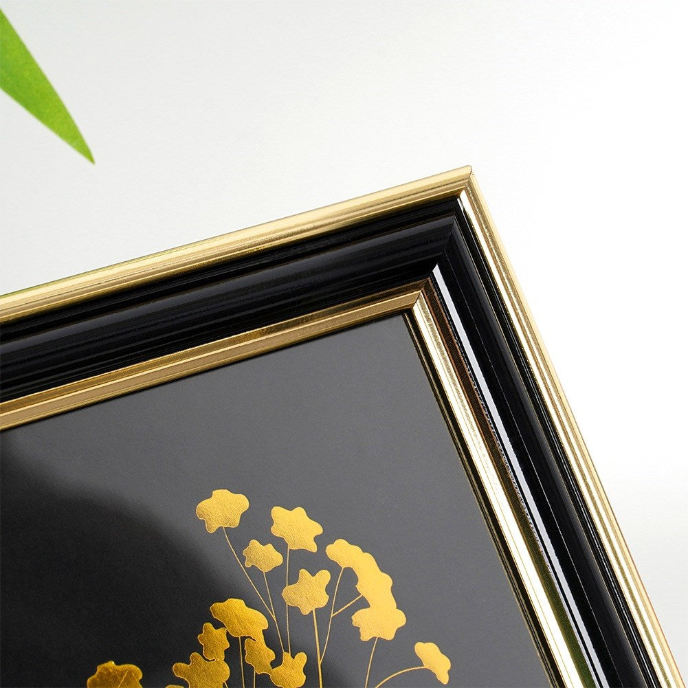 Black gold photo frame 12.6x17.8 cm