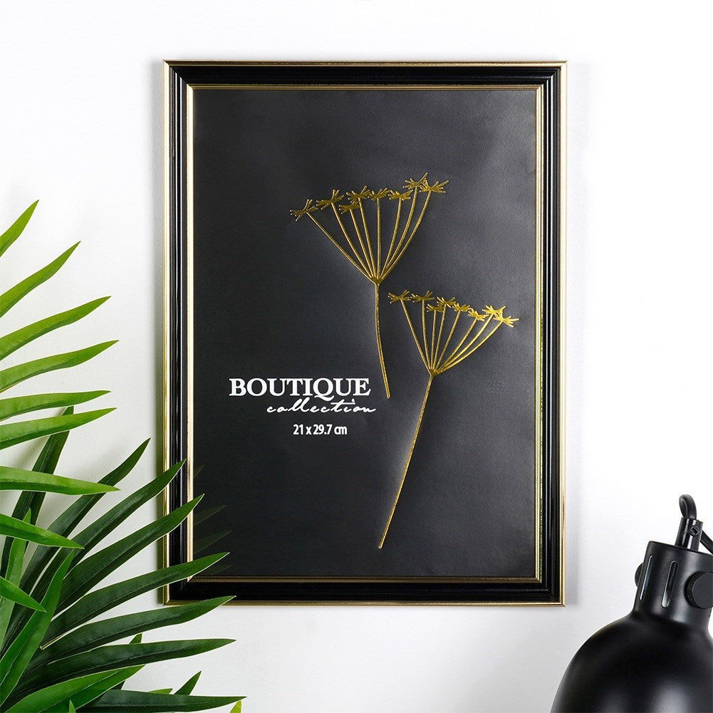 Black gold photo frame 21x29.7 cm