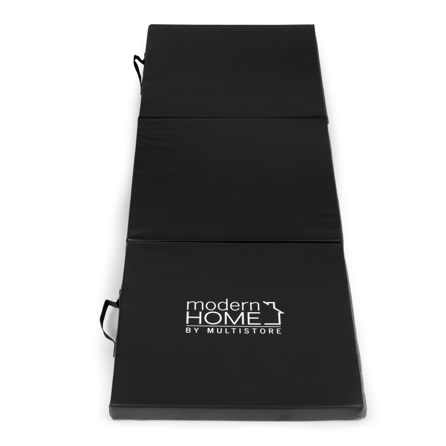 Black gymnastic mattress for fitness exercises, 182x60cm