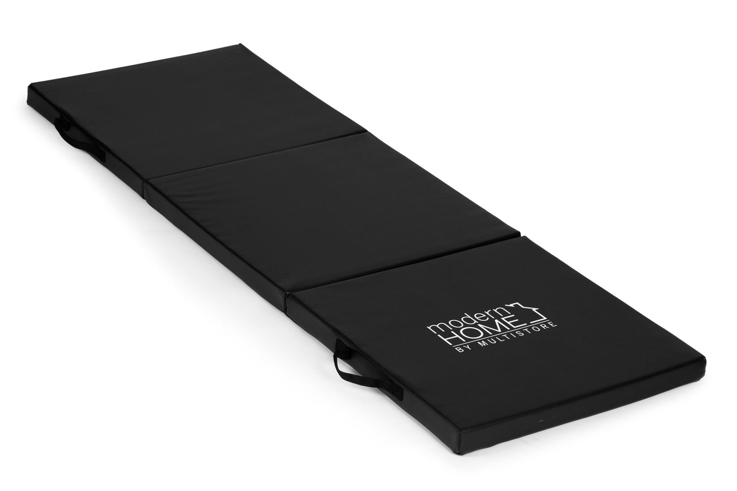 Black gymnastic mattress for fitness exercises, 182x60cm