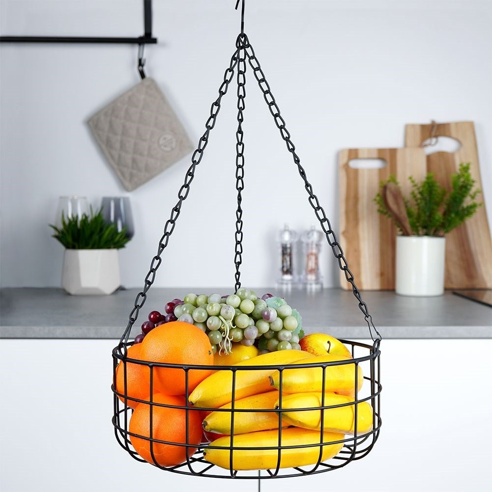 Black hanging basket for fruit and vegetables