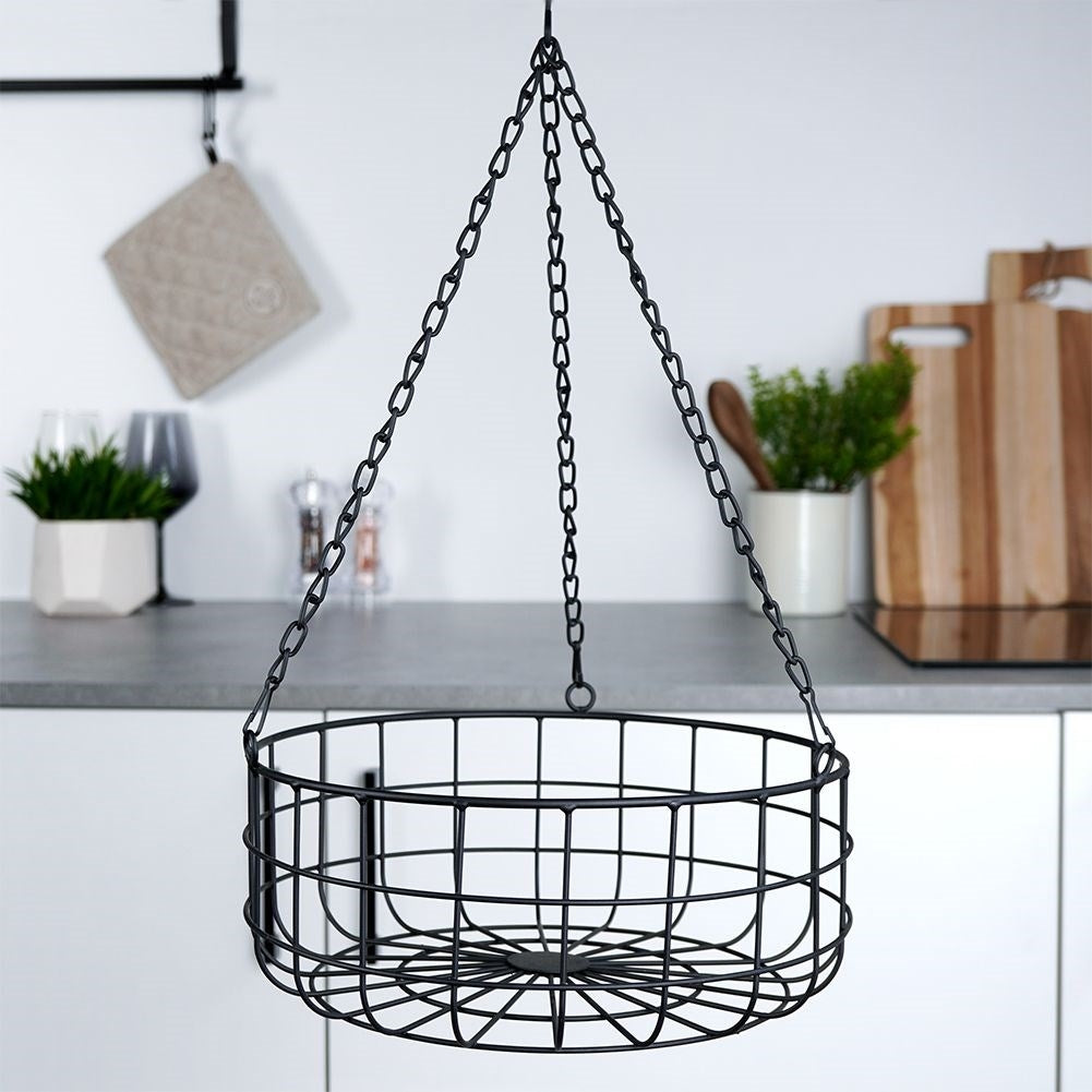 Black hanging basket for fruit and vegetables