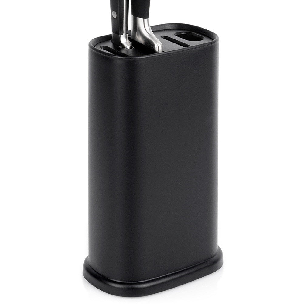 Black knife stand with compartments