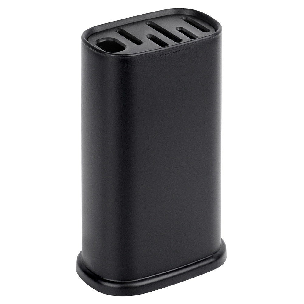 Black knife stand with compartments