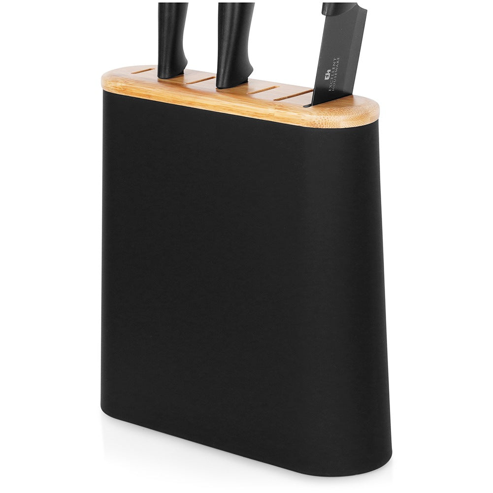 Black knife stand with compartments
