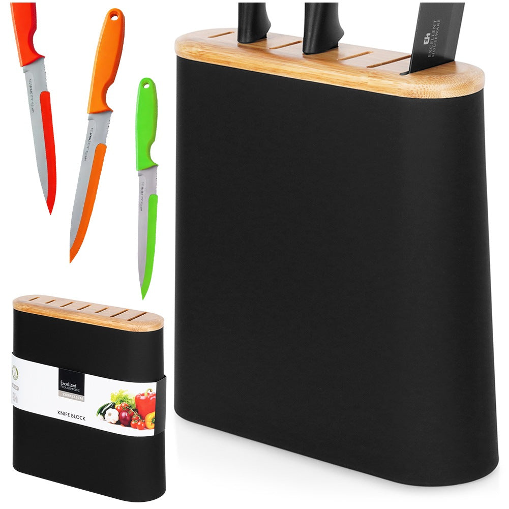 Black knife stand with compartments
