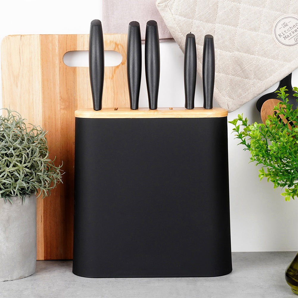 Black knife stand with compartments