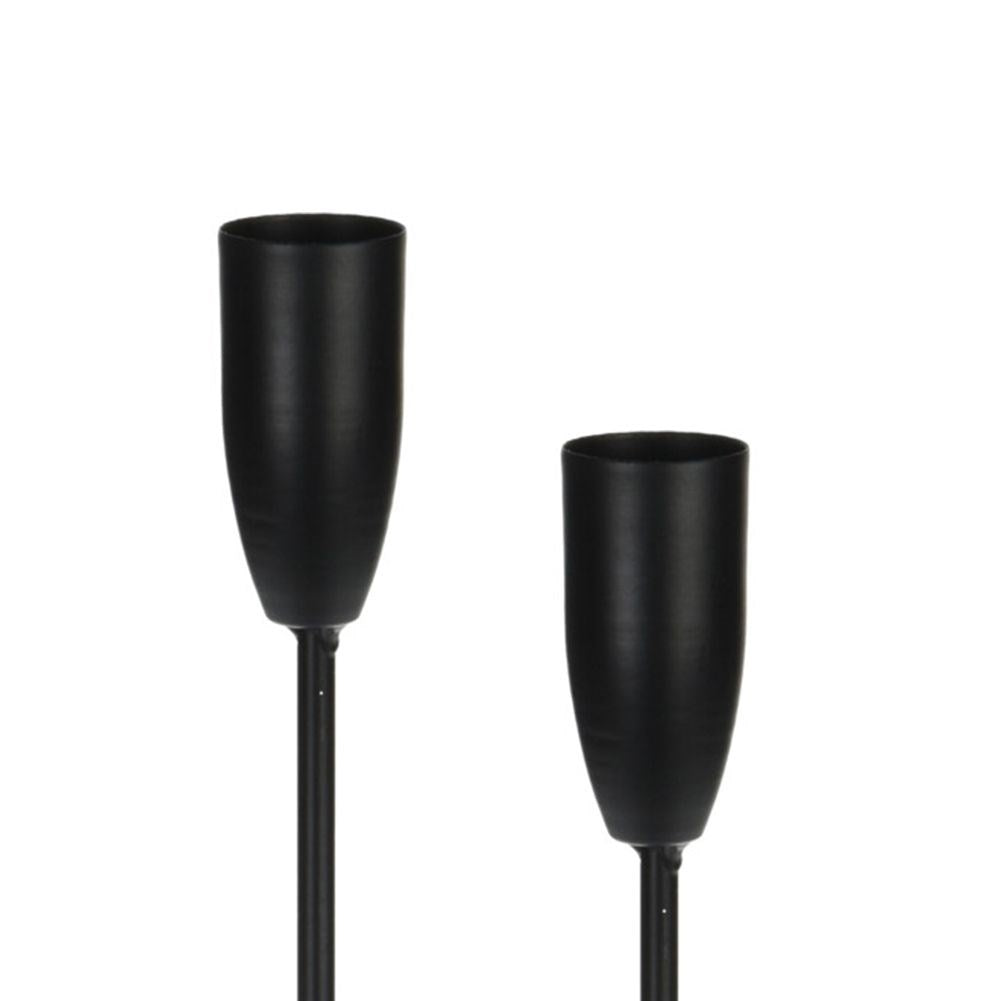 Black matt candle holder for 5 long candles - unique design