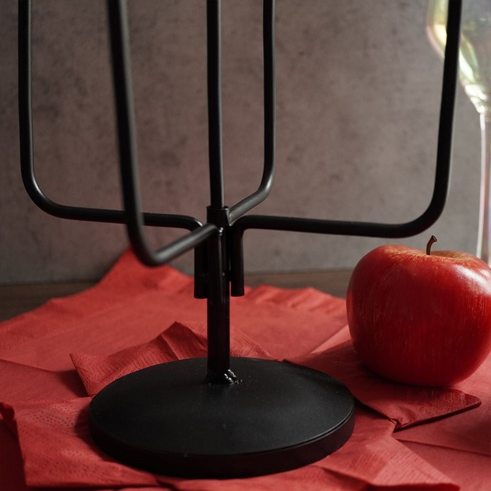 Black matt candle holder for 5 long candles - unique design