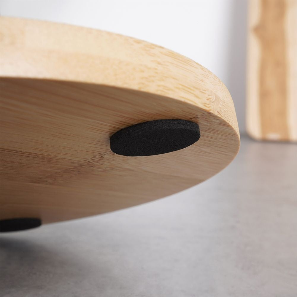 Black metal & bamboo kitchen paper towel rack, LOFT style
