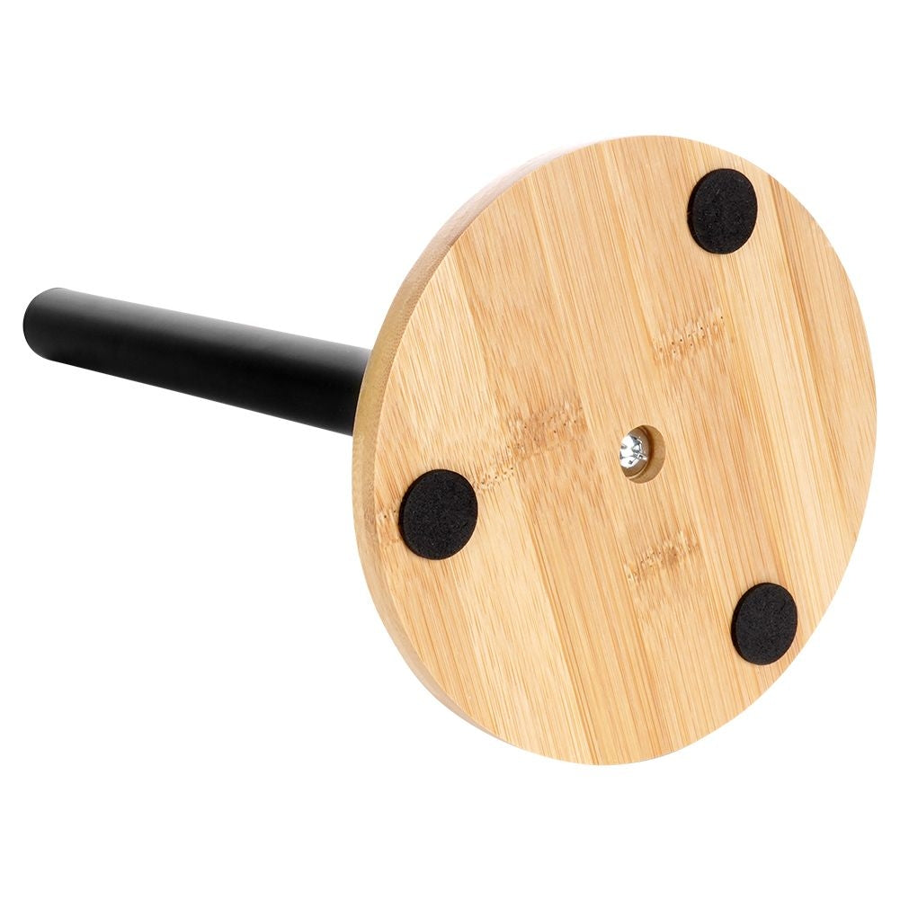 Black metal & bamboo kitchen paper towel rack, LOFT style