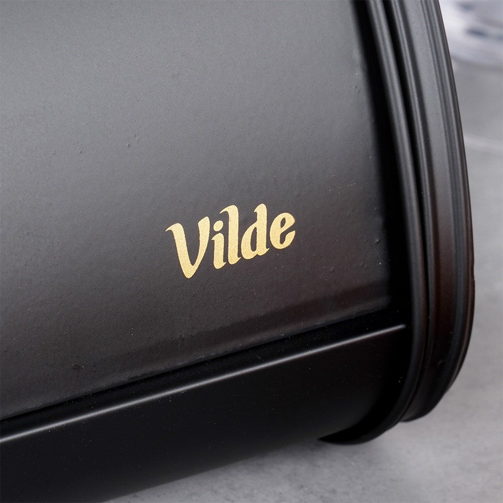 Black metal bread bin 30x26.5x17 cm