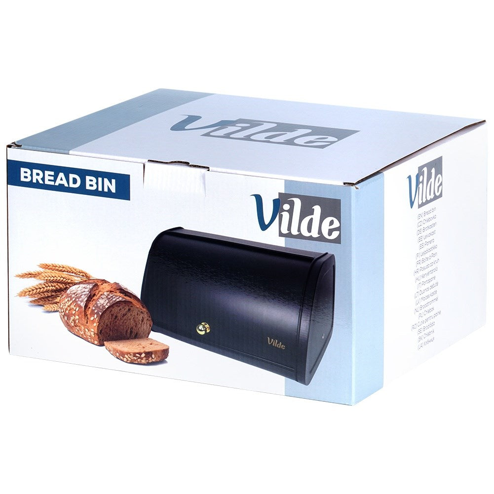 Black metal bread bin 30x26.5x17 cm