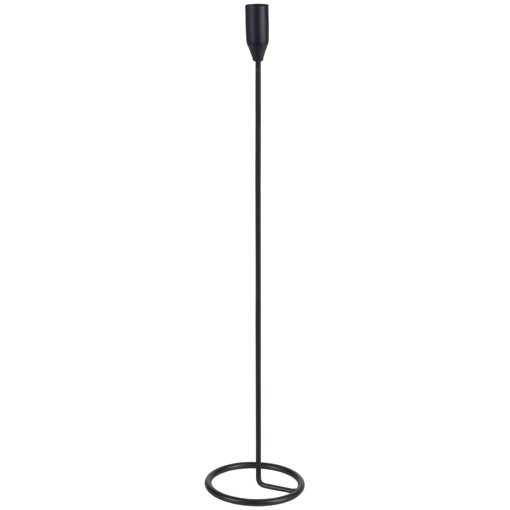 Black metal candlestick 40 cm