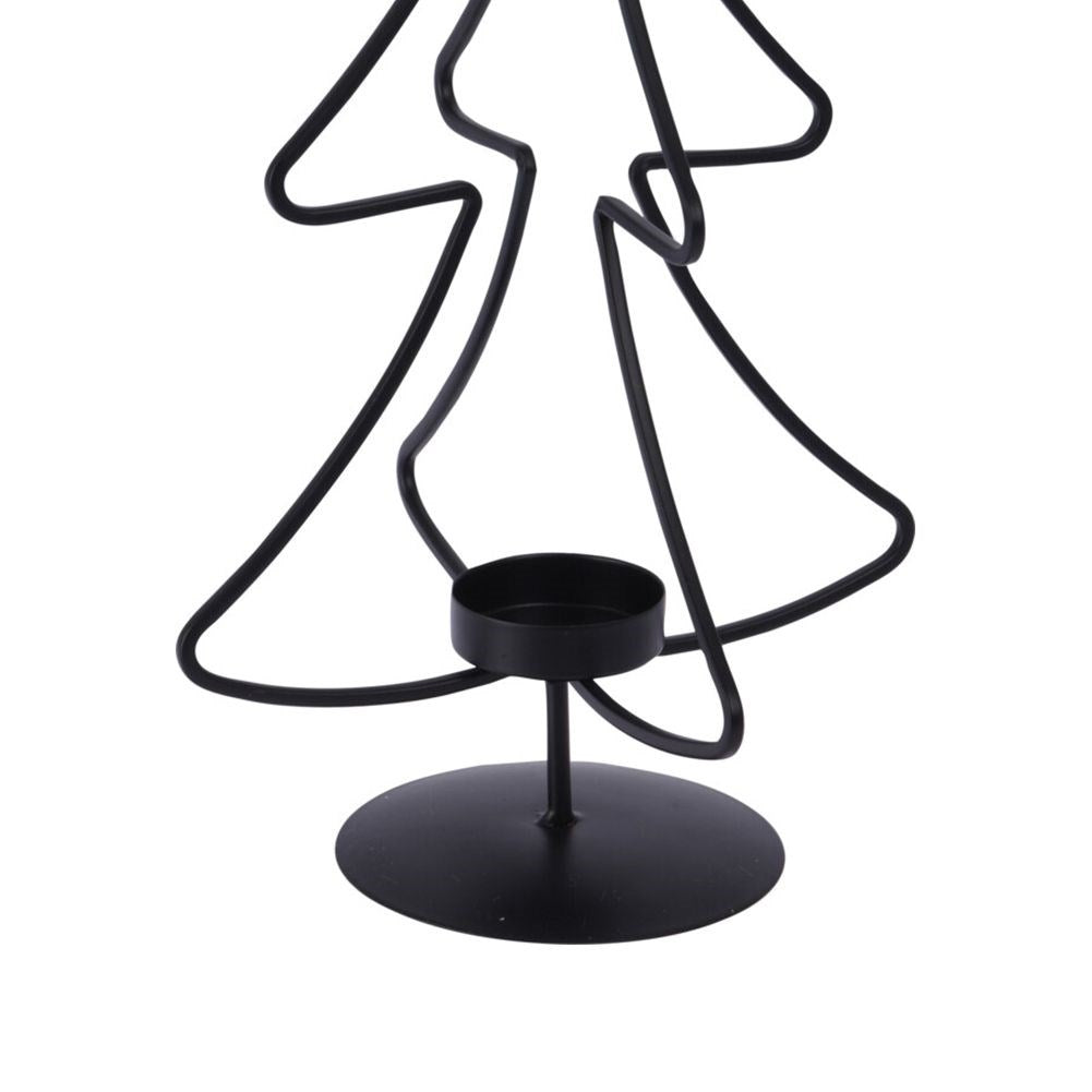 Black metal candlestick Christmas tree 45 cm