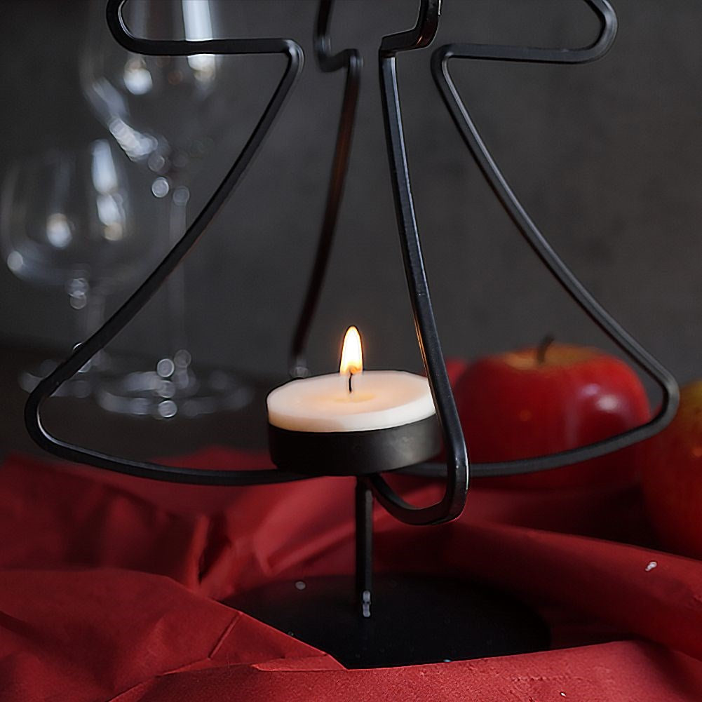 Black metal candlestick Christmas tree 45 cm