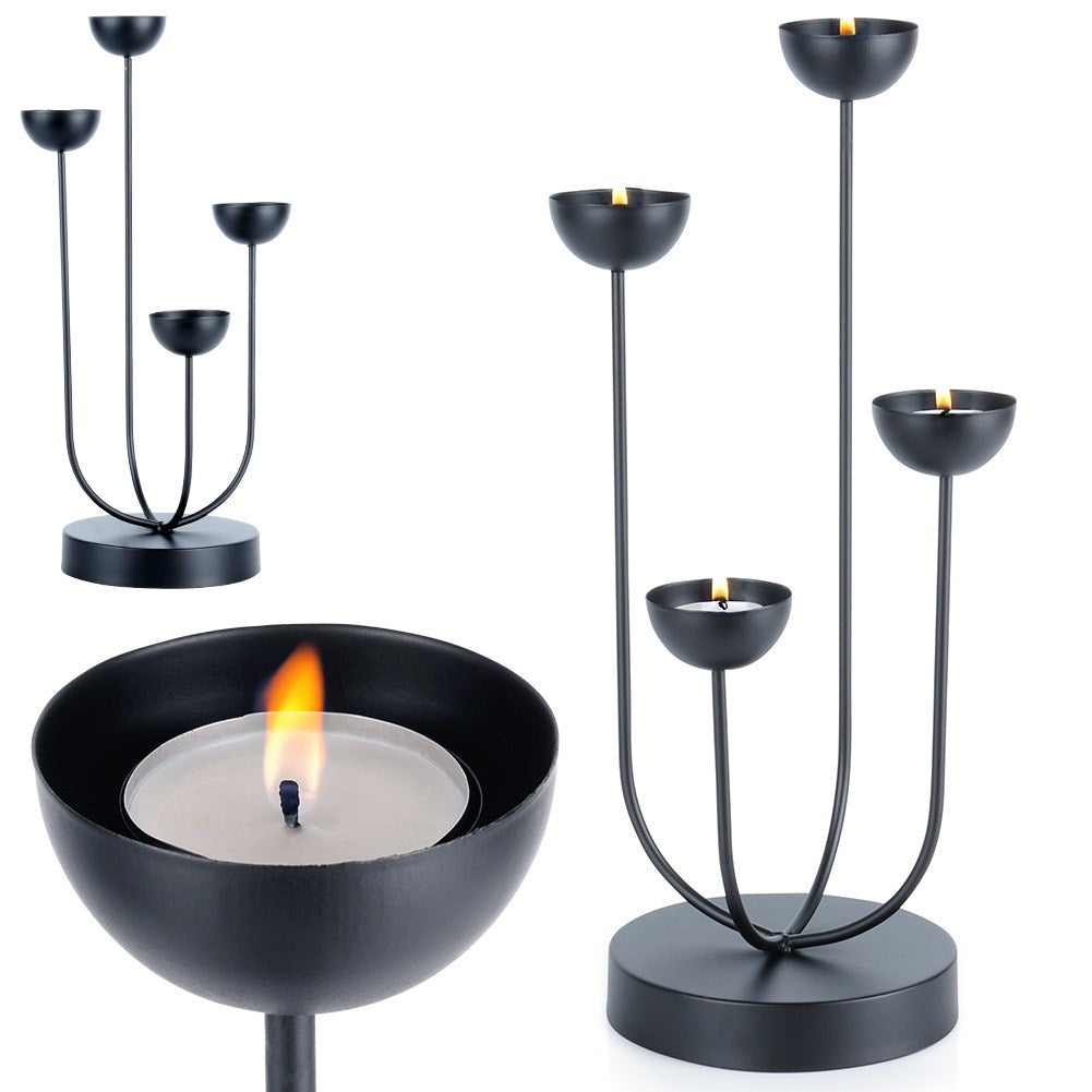 Black metal candlestick for 4 candles 15x41.5 cm
