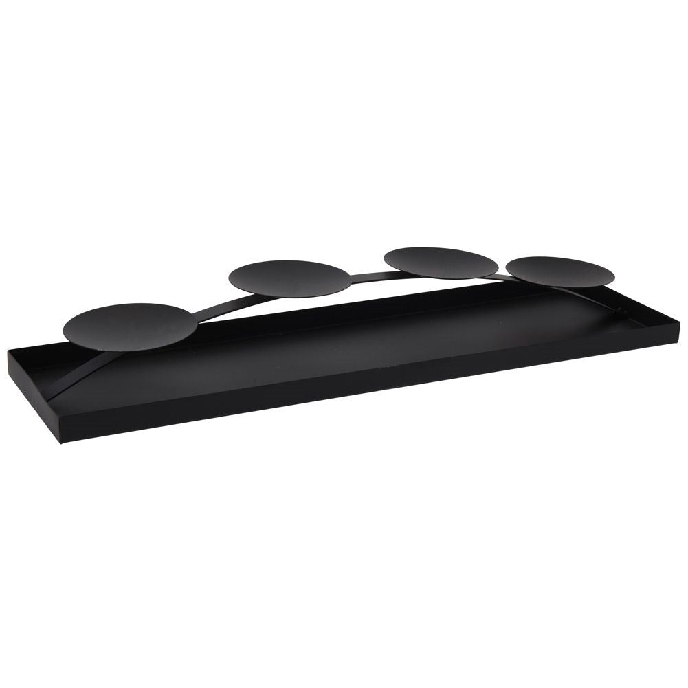 Black metal candlestick for 4 candles 58 cm