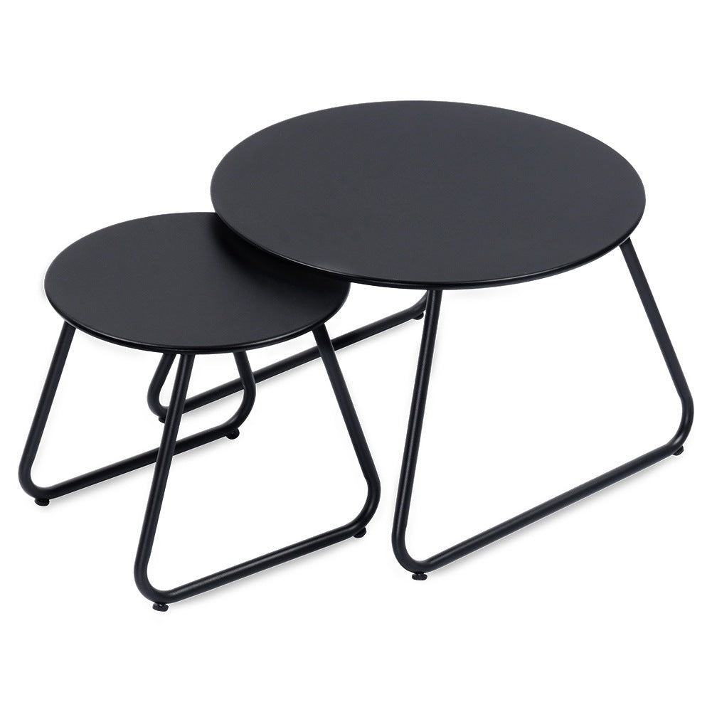 Black metal coffee table, 2 pcs.