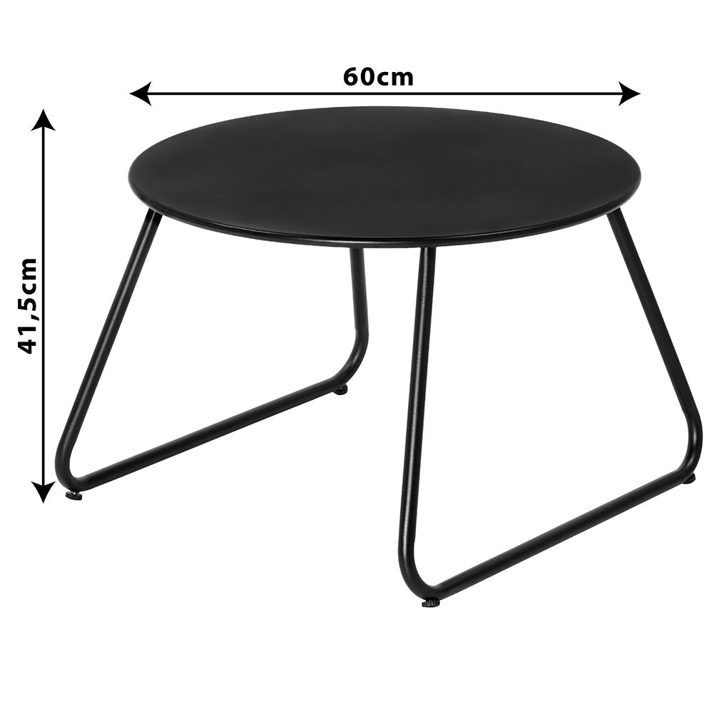 Black metal coffee table, 2 pcs.