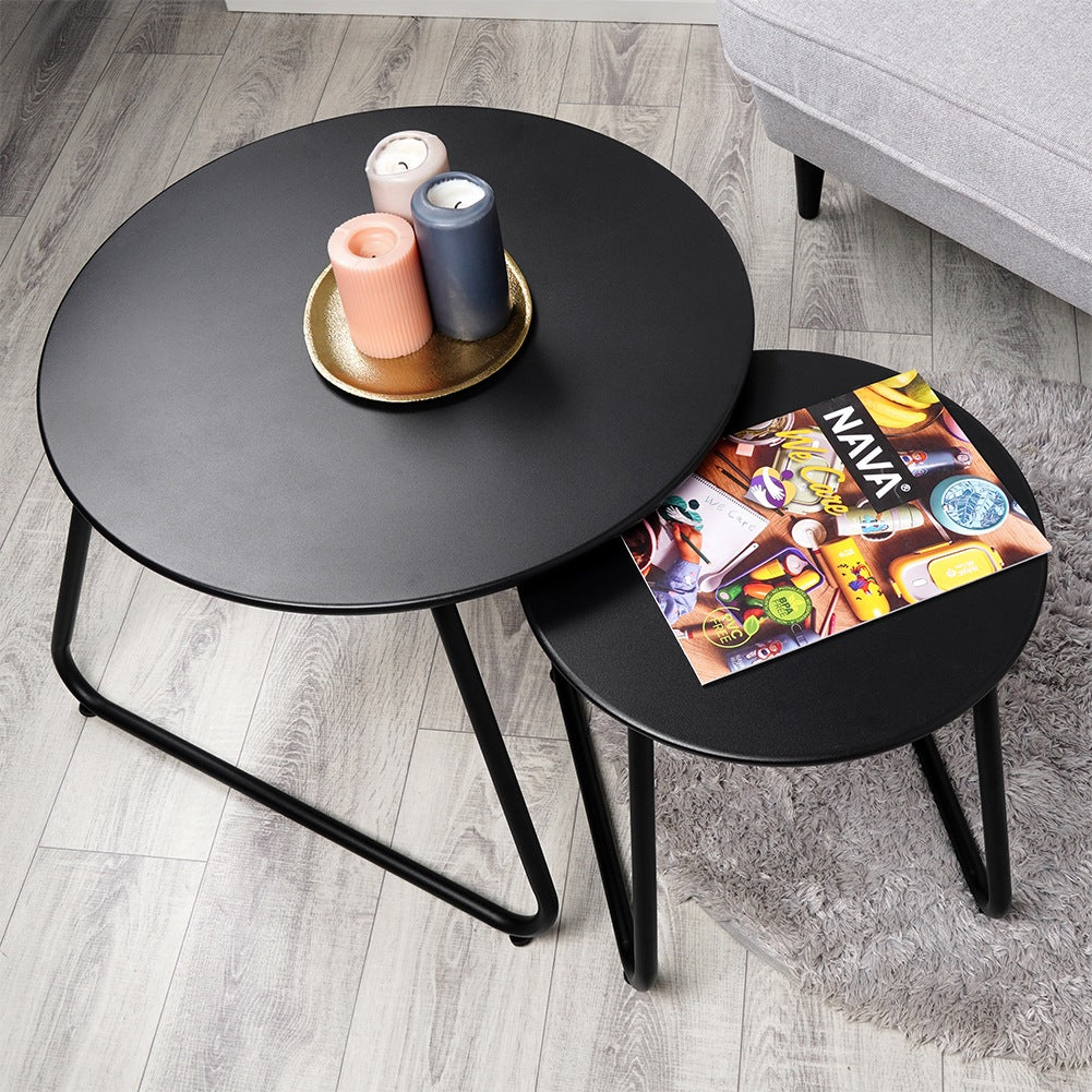 Black metal coffee table, 2 pcs.