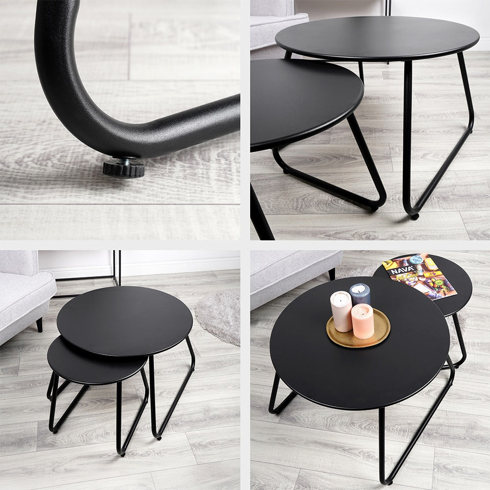 Black metal coffee table, 2 pcs.