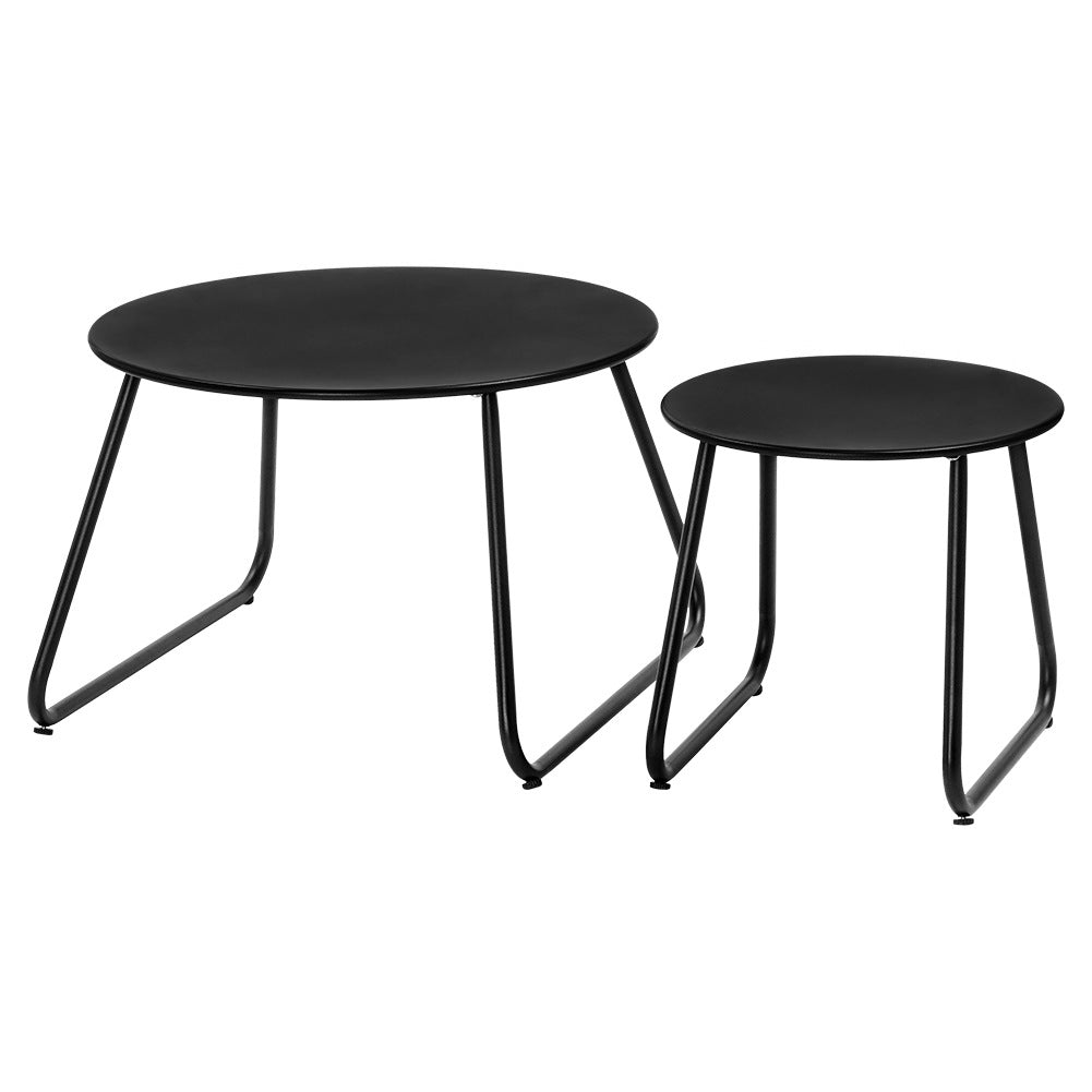Black metal coffee table, 2 pcs.