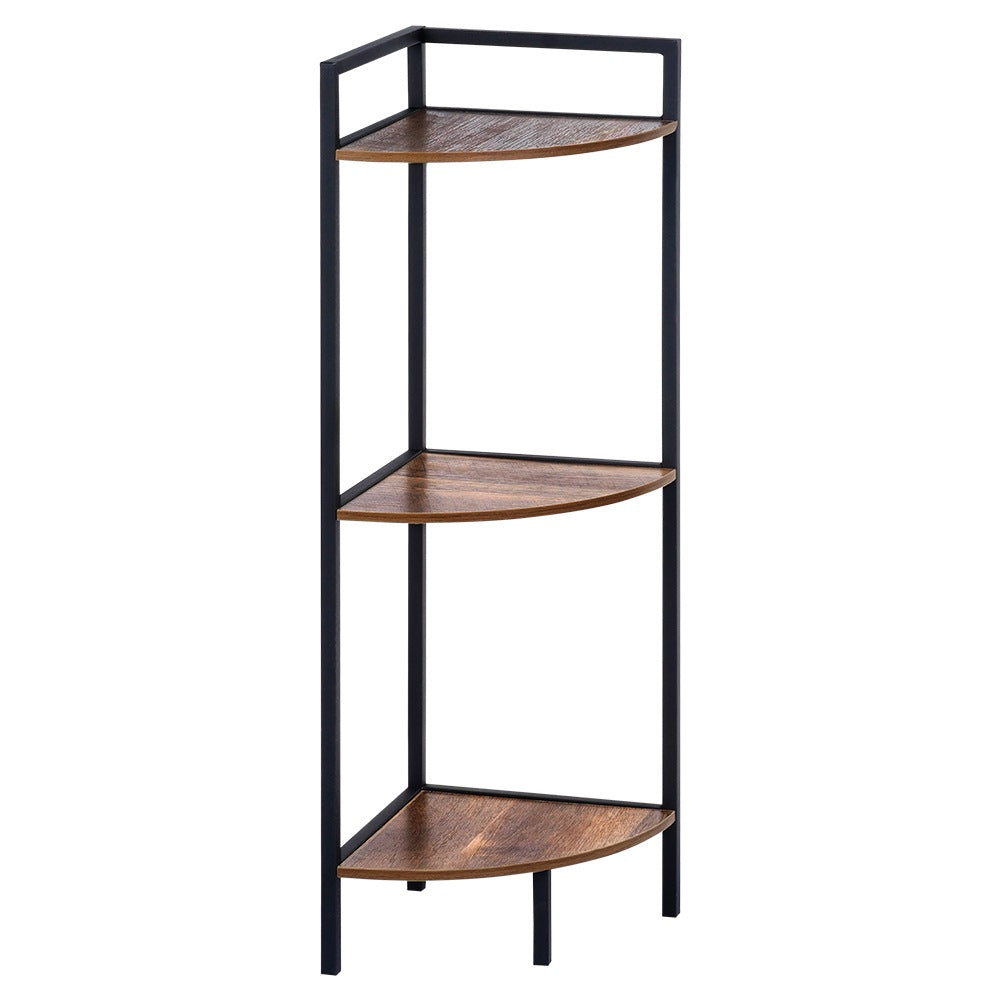Black metal corner shelf 23.5x23.5x76 cm