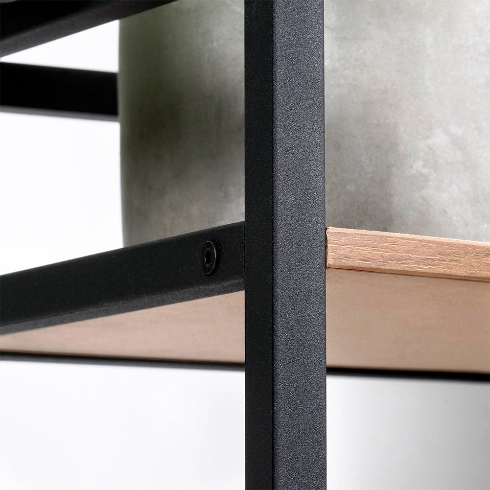 Black metal corner shelf 23.5x23.5x76 cm