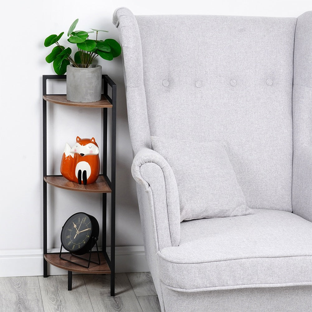 Black metal corner shelf 23.5x23.5x76 cm