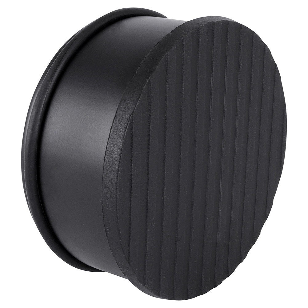 Black metal door stop: robust, elegant and gentle