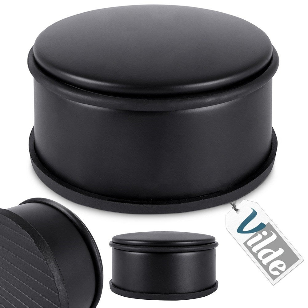 Black metal door stop: robust, elegant and gentle
