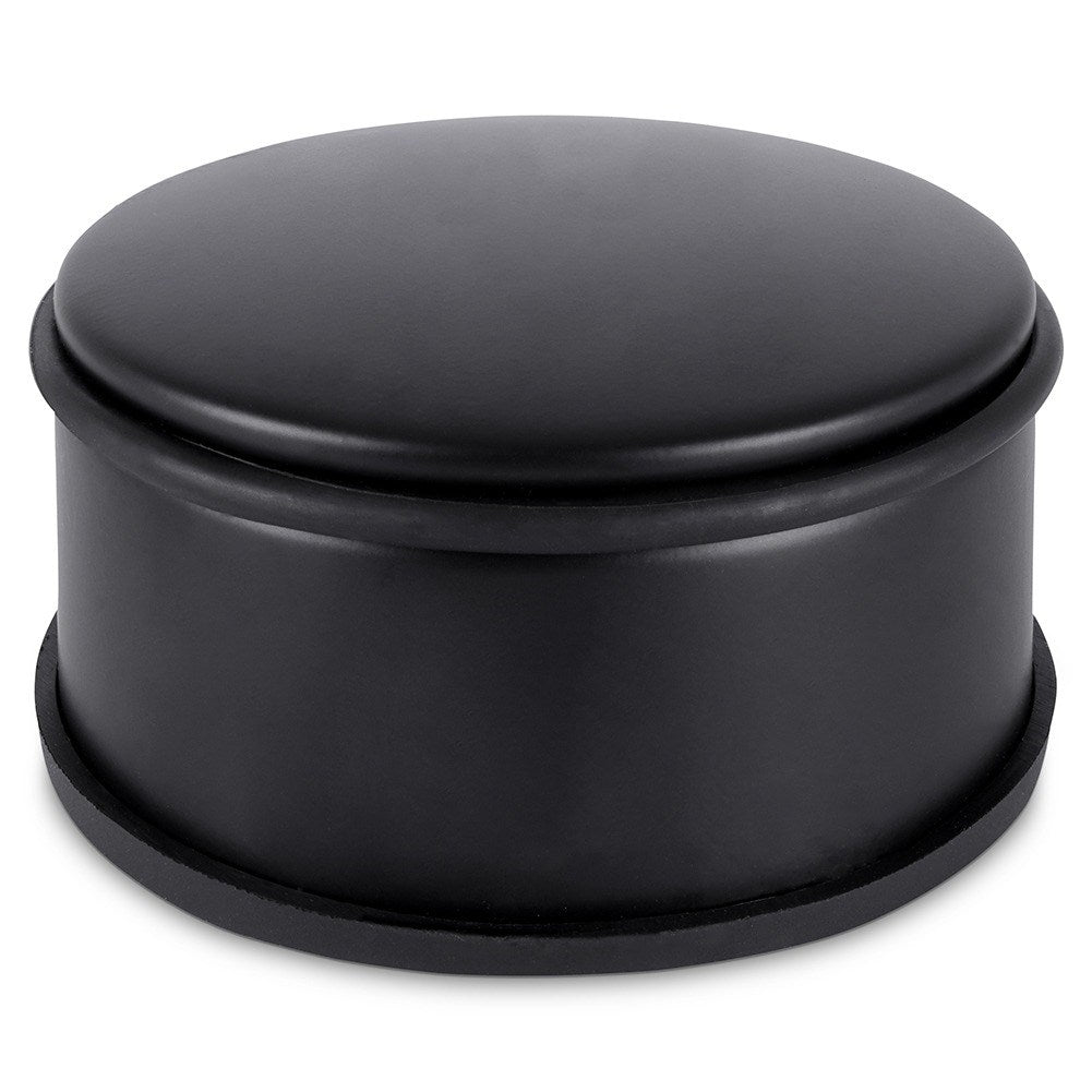 Black metal door stop: robust, elegant and gentle